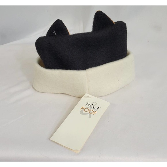 Woof & Poof Black and White Tuxedo Cat Fleece Baby/Toddler Winter Hat Cap NWT - Picture 3 of 8